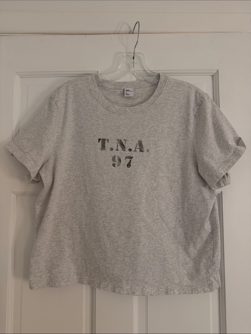 TNA Light Gray Graphic Tee with T.N.A. 97 Print